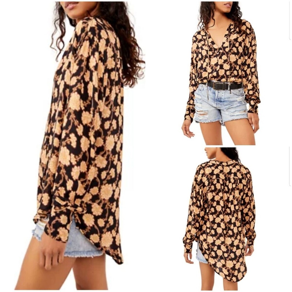 Free People Mia Floral Tunic Top